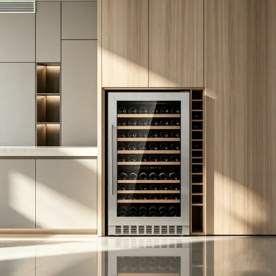 L- Vertical Built-in Wine Chiller Door Open Alarm Stainless Steel Wine Refrigerator