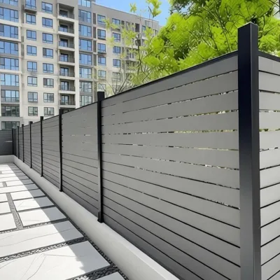 EverWall Easy Installation Waterproof Outdoor WPC 3D Wood Grain Fence Panels Full Set