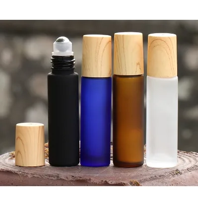 Roll on bottle 15 ml roll on perfume bottle Frosted Matte Black 10ml Perfume Essential Oil Glass Roll on Bottle