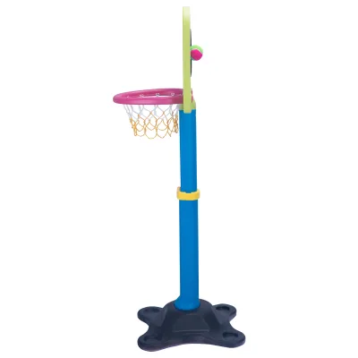 Indoor/Outdoor PE Basketball Hoop for Kids-Durable Safe Stand with Adjustable Height & Lift System School Use