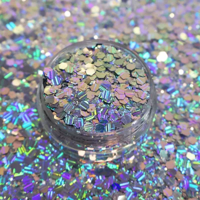 Newest Gorgeous Stripe Holographic Glitter Wholesale Color Shift Polyester Glitters for Christmas Nail Art