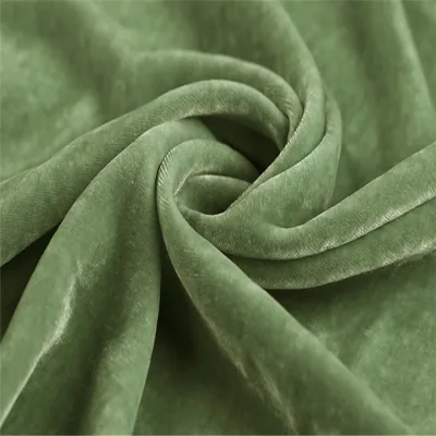 2024 Popular 100% Silk Blend Velvet Fabric Green Solid Color for Men Clothing Pajama Girl Suit