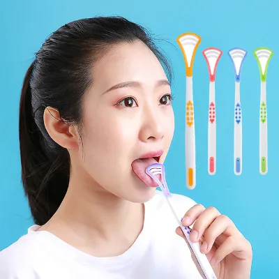 Free Samples Custom Rainbow Oral Hygiene Care Cleaner Tools Brush Eco Friendly Silicone Coating Baby Tongue Cleaner Scraper