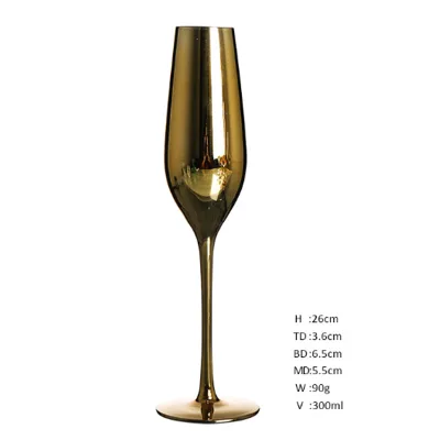 copper champagne flute glass electroplated rose gold champagne glass metal glass flute