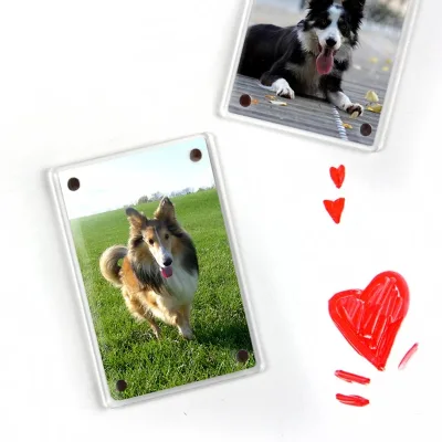 Wholesale Transparent Magnetic Photo Frame Blank Sublimation Fridge Magnet Customised