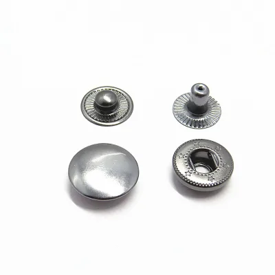 Custom 12mm Metal Spring Snap Clip Button Custom Logo Brass Gun Metal Free Plating Round Snap Button Metal 4 Part Button