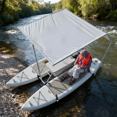 Portable Inflatable Sport Catamaran Foldable Light Catamaran for Surfing Drifting Fishing