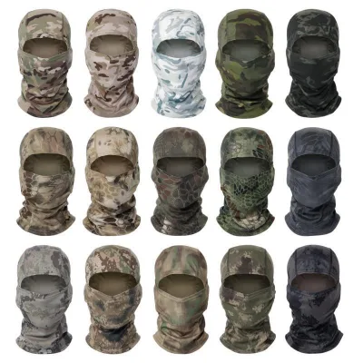 Wholesale High Quality Outdoor Sports Hat Warm Winter Cap Custom Logo Camo Sunblock Full Face Mask