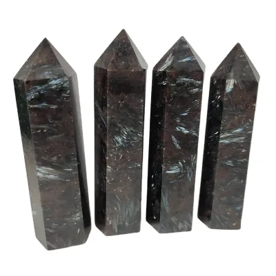 High Quality Natural Crystal Stone Astrophyllite Tower Point Crystal Point for Sale