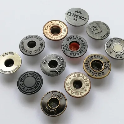 Buttons Rivets Gunmetal Jean Button Logo Brand Stainless Steel Custom Denim Buttons and Rivets