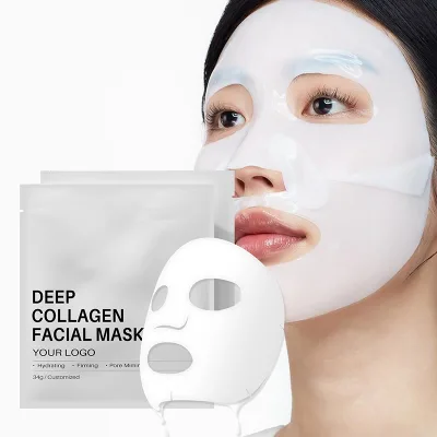 Custom Label Skin Care Low MOQ Bio-collagen Deep Facial Mask Sheet Smoothing Lines Wrinkles Moisturising Mining Pores for Adults