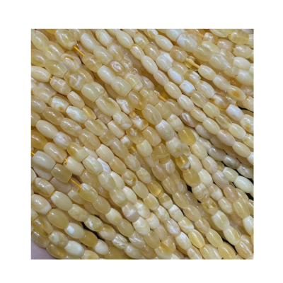 Factory Outlet Natural Natural Baltic Amber Diameter 5-8 mm Fine White Pattern Amber DIY Matching Style of Rice Bead Process