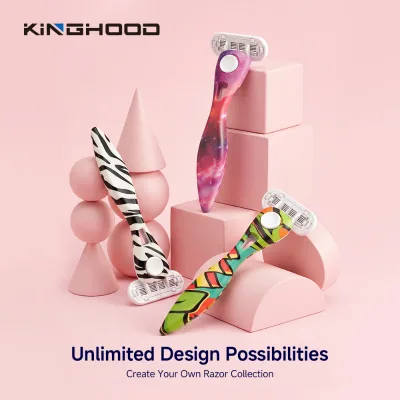 Professional OEM Manual Beauty Vibrant Colors 6-Layer Shaving System Bespoke Design Water Transfer Shaving Razor for Brands