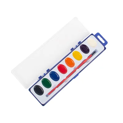 Watercolor Paint Set in 8 Washable Colors Including Paintbrush for Kids at Home and School