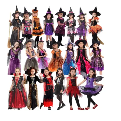 2025 New Arrival Kids Halloween Cosplay Witch Devil Costumes for Dress up Theme Party Kids Girls Halloween Costumes