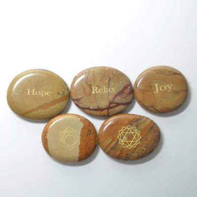 Custom Natural Picture Jasper Crystal | Healing Smooth Stone 30-45mm | Stress Relief Gift | Engraved Oval Gem