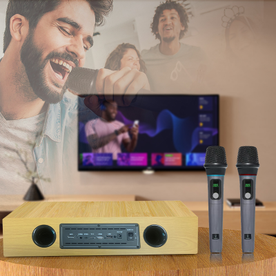 Kasinuo J11-1 Karaoke Magnetic Indoor Jukebox 3 in 1 Karaoke Speaker Song Machine With Dual Mic for Living Room Bedroom