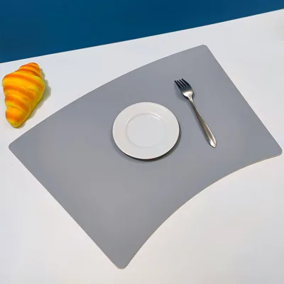 Minimalist Table Mat Organic Silicon Environmentally Friendly Leather Table Mat Anti Pollution Scratch Resistant Hotel  Food Mat