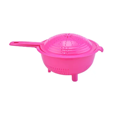 PP Wash Drain Basket Round Colander With Handle Cleaning Filter Basket Kitchen Strainer