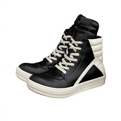 2026 Spring New Arrival Genuine Leather Toe Color Blocking High-Top Short Boots Inverted Triangle Design Thick Rubber Sole Shoes