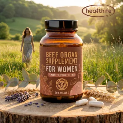Healthife OEM Beef Organ Supplement for Women Beef Liver Ovarian Uterus Fallopian Tubes Capsules for Immunity