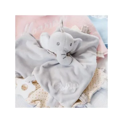 Customizable Soft Baby Toy Elephant and Bunny Plush Security Blanket Baby Organic Cotton Baby Polar Comfort Blanket