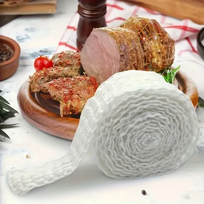 Meat Netting Roll, Sock Elastic Netting, Elastic Smoked Meat Poultry Ham Netting Meat Butcher Twine Net for Meat Coo