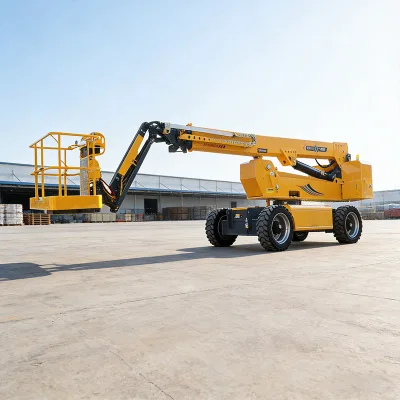 Jiubang Electric Telescoping Vertical Mast Boom Lift With 28M Human Lift for Small Aerial Work Platform