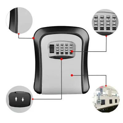 Lockbox for Keys OEM Key Box Anti-Theft Waterproof Password Wall Mount Engineering Plastic Key Storage Box