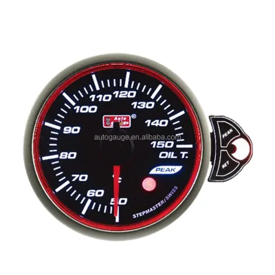 52 mm Halo Ring Meter w Peak and Warning Japanese Style Electrical Car Oil Pressure Gauge
