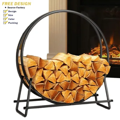 Heavy-Duty Indoor/Outdoor Metal Firewood Storage Shelves with High Capacity Wholesale