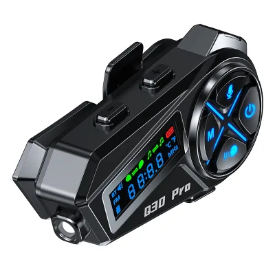 Q13PRO Professional Water Skiing Motorcycle Helmet Walkie-Talkie Display Flashlight IPX6 Waterproof 2 Riders Talking Lithium
