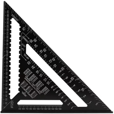 7 Inch Triangle Ruler Aluminum Alloy Metric Angle Carpenter Measurement Ruler Woodworking Tools Measuring