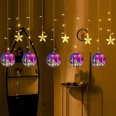 Fashion LED String Light Middle East Festival Curtain Lamp Ramadan Decoration Lamp String Flashing Led Light Ramadan Decoration