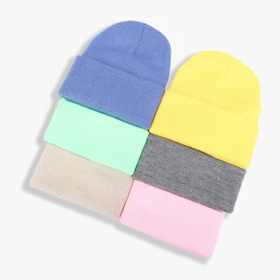 Solid Color Oversized Knitted Hat to Keep Warm in Autumn and Winter Big Head Circumference Embroidered Cold Hat