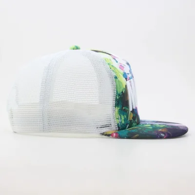 Wholesale 3D Embroidered Cotton 6 Panel Mesh Tie-Dye Trucker Hat Custom Baseball Cap for Men Women's Sports Hip Hop Style