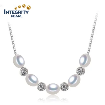 Elegant Classical Design Real Freshwater Pear Necklace Natural Pearl Pendant