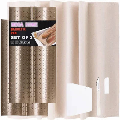 Bandeja De Hojas  Pan Para Hornear Bandejas Panaderia Aluminio Sartenes Acero Inoxidable Francesa Horno 6 Moldes Malla