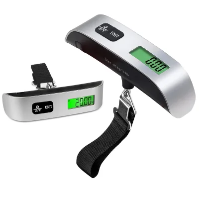 50kg LCD Digital Scale Portable Electronic Suitcase Scale with Handled Travel Bag Fish Hook Hanging Luggage Scale for Kitchen