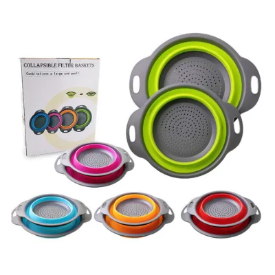 Multifunction Large or Small Option Collapsible Over the Sink Colander Strainers Kitchen Vegetable & Fruit Collapsible Colander