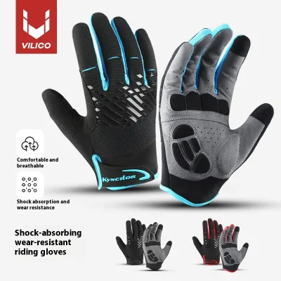 Men Women's Summer Outdoor Sports Long Finger Gloves Spring Autumn Mountain Bike Riding Gloves Shock Absorption Breathability