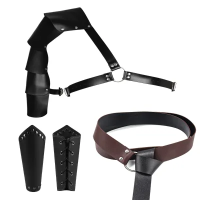 Cosplay Party Medieval Knight Belt Role Playing Bracelet Halloween Coplay Dress up Belt Shoulder Pauldron Punk Shoulder Armors