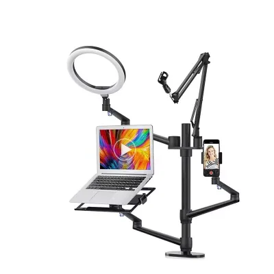 HY 2026 New Computer Stand with Universal Rotation Movable Laptop Tablet Stand Floor Standing Lifting Bracket