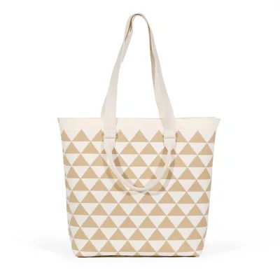 Classic Retro Luxury Women's Shoulder Bag Simple Triangle Geometric Pattern Fashionable Two-Strap Design Zip Closure Portable