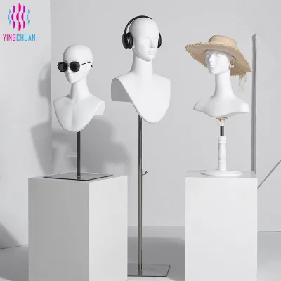 OEM Service Head Model Elegant Durable Wig Kopfmodell FRP Customizable Fashion Curvy Mannequin for Shopping Mall