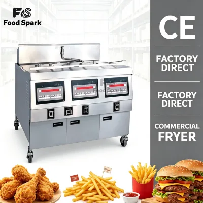 Henny Penny Three Tank Open Fryer Chicken Chips Deep Fryer Machine Commercial Use