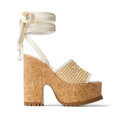 2024 Designer Custom Women's Thick Sole Wedge Sandals Height Increasing Wood Platform Summer Outdoor Travel Shoes Personalised