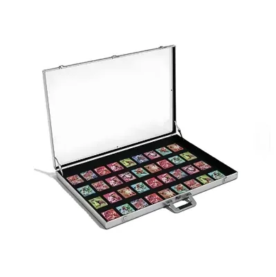 Upgraded Portable Clear Cover Metal Trading Card Organizer Case Soft Velvet Inner Storage Box for Public Display