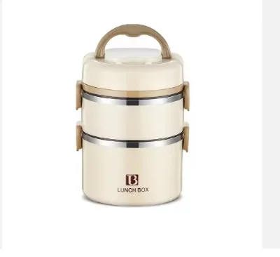 Stainless Steel 304 Microwavable Portable Square Lunch Box Kids Thickened Insulated Multilayer Food Container Handle Custom Logo