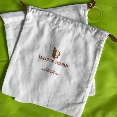 High Quality Eco Muslin Canvas Jewelry Packaging Pouch Customized Organic Cotton Drawstring Bag